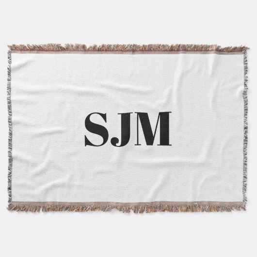 Schwarz-weißer Name für benutzerdefinierte Monogra Decke (Vorderseite)