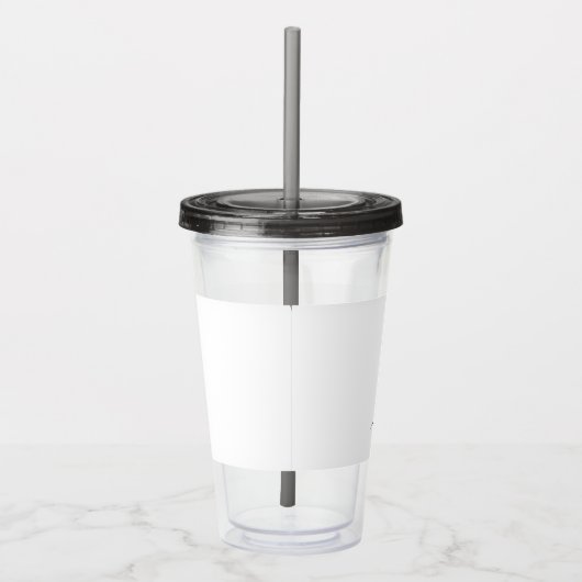 Schwarz-weißer Name für das Girl-Monogramm Acryltrinkbecher (Rechts)