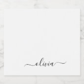 Schwarz-weißer Name für das Girl-Monogramm Alkoholflaschenetikett (Einzelnes Label)