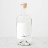 Schwarz-weißer Name für das Girl-Monogramm Alkoholflaschenetikett (Vorderseite)