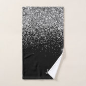 Schwarz-weißer Name für das Girl-Monogramm Badhandtuch Set (Handtuch)