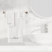 Schwarz-weißer Name für das Girl-Monogramm Badhandtuch Set