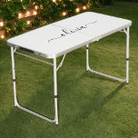 Schwarz-weißer Name für das Girl-Monogramm Beer Pong Tisch<br><div class="desc">Schwarz und Weiß einfache Script Monogram Name Beer Pong Table. Das macht den perfekten 16 Geburtstag,  Hochzeit,  Brautparty,  Jubiläum,  Babydusche oder Junggeselinnen-Abschied Geschenk für jemanden,  der Lieben glamourösen Luxus und schicke Stile.</div>