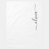 Schwarz-weißer Name für das Girl-Monogramm Fleecedecke (Vorderseite)