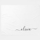 Schwarz-weißer Name für das Girl-Monogramm Fleecedecke (Vorderseite (Horizontal))