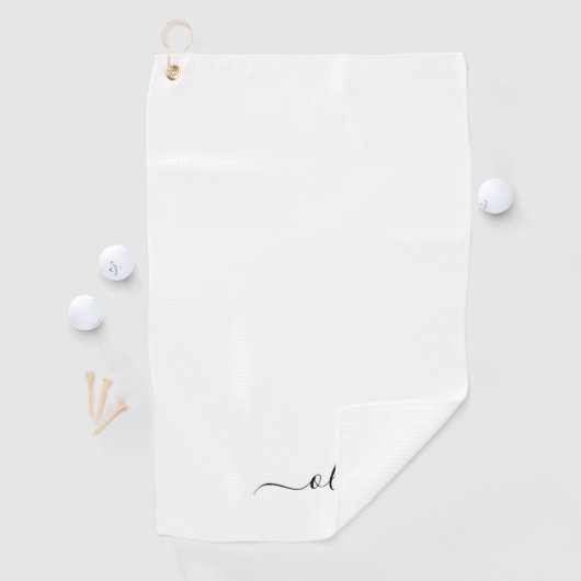 Schwarz-weißer Name für das Girl-Monogramm Golfhandtuch (Insitu)