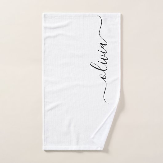 Schwarz-weißer Name für das Girl-Monogramm Handtuch (Handtuch)