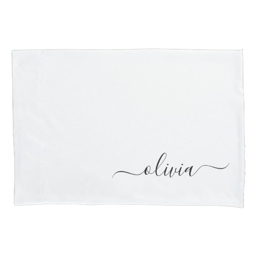 Schwarz-weißer Name für das Girl-Monogramm Kissenbezug (Vorderseite)