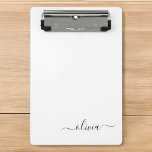 Schwarz-weißer Name für das Girl-Monogramm Mini Klemmbrett<br><div class="desc">Planungs-Zwischenablage für schwarze und weiße Namen. Das macht den perfekten 16 Geburtstag,  Hochzeit,  Brautparty,  Jubiläum,  Babydusche oder Junggeselinnen-Abschied Geschenk für jemanden,  der Lieben glamourösen Luxus und schicke Stile.</div>