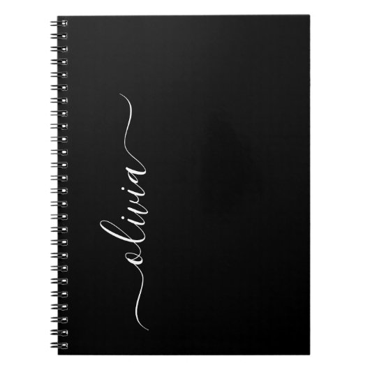 Schwarz-weißer Name für das Girl-Monogramm Notizblock (Vorderseite)