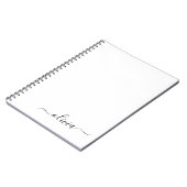 Schwarz-weißer Name für das Girl-Monogramm Notizblock (Linke Seite)