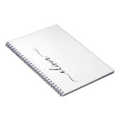 Schwarz-weißer Name für das Girl-Monogramm Notizblock (Rechte Seite)