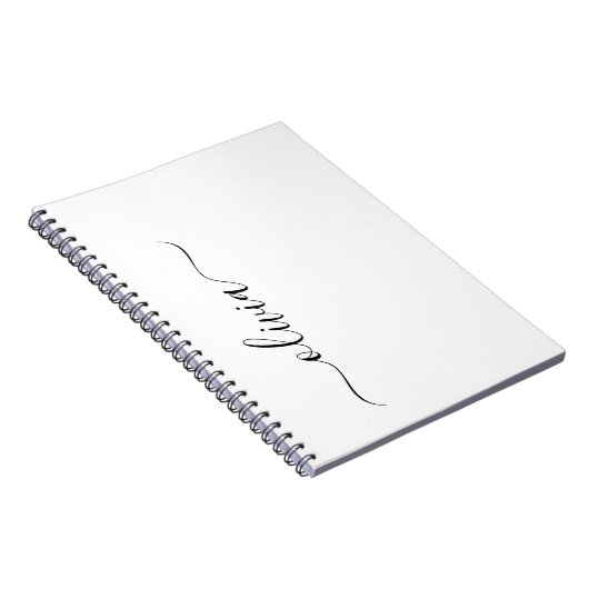 Schwarz-weißer Name für das Girl-Monogramm Notizblock (Rechte Seite)