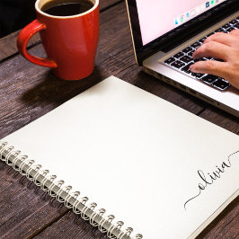 Schwarz-weißer Name für das Girl-Monogramm Notizblock