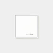 Schwarz-weißer Name für das Girl-Monogramm Post-it Klebezettel (Vorderseite)