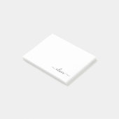 Schwarz-weißer Name für das Girl-Monogramm Post-it Klebezettel (angewinkelt)