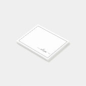 Schwarz-weißer Name für das Girl-Monogramm Post-it Klebezettel (angewinkelt)