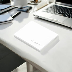 Schwarz-weißer Name für das Girl-Monogramm Post-it Klebezettel