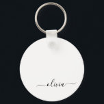Schwarz-weißer Name für das Girl-Monogramm Schlüsselanhänger<br><div class="desc">Keychains (Key Chain) sind die Keylines für Monogramm mit schwarzen und weißen einfachen Skripten. Das macht den perfekten 16 Geburtstag,  Hochzeit,  Brautparty,  Jubiläum,  Babydusche oder Junggeselinnen-Abschied Geschenk für jemanden,  der Lieben glamourösen Luxus und schicke Stile.</div>