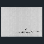 Schwarz-weißer Name für das Girl-Monogramm Schneidebrett<br><div class="desc">Schwarz und Weiß einfache Script Monogram Name Cutting Board. Dies macht den perfekten Abschluss,  Geburtstag,  Hochzeit,  Brautparty,  Jubiläum,  Babydusche oder Junggeselinnen-Abschied Geschenk für jemanden,  die Lieben glamourösen Luxus und schicke Stile.</div>