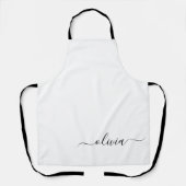 Schwarz-weißer Name für das Girl-Monogramm Schürze (Vorderseite)