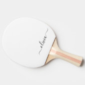 Schwarz-weißer Name für das Girl-Monogramm Tischtennis Schläger (Seitenansicht)