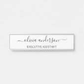 Schwarz-weißer Name für das Girl-Monogramm Türschild (Vorderseite )