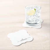 Schwarz-weißer Name für das Girl-Monogramm Untersetzer (Vor Ort)