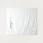 Schwarz-weißer Name für das Girl-Monogramm Wandteppich (Vorderseite (Horizontal))