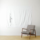 Schwarz-weißer Name für das Girl-Monogramm Wandteppich (Beispiel (Horizontal))