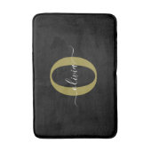 Schwarz-weißer Name für personalisierte Monogramm- Badematte (Vorderseite Vertikal)