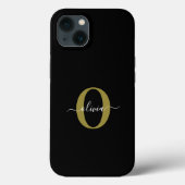 Schwarz-weißer Name für personalisierte Monogramm- Case-Mate iPhone Hülle (Rückseite)