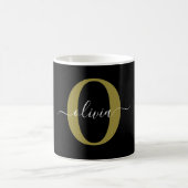 Schwarz-weißer Name für personalisierte Monogramm- Kaffeetasse (Mittel)