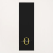 Schwarz-weißer Name für personalisierte Monogramm- Yogamatte (Vorderseite)