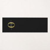 Schwarz-weißer Name für personalisierte Monogramm- Yogamatte (Vorderseite (Horizontal))