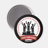 Schwarz-weißer Name für Track und Feld Magnet (Vorderseite/Rückseite)