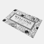 Schwarz-weißer Name Fußmatte (Schrägansicht)