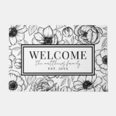 Schwarz-weißer Name Fußmatte (Vorderseite)