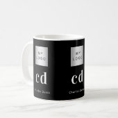 Schwarz-weißer Name Kaffeetasse (Vorderseite Links)