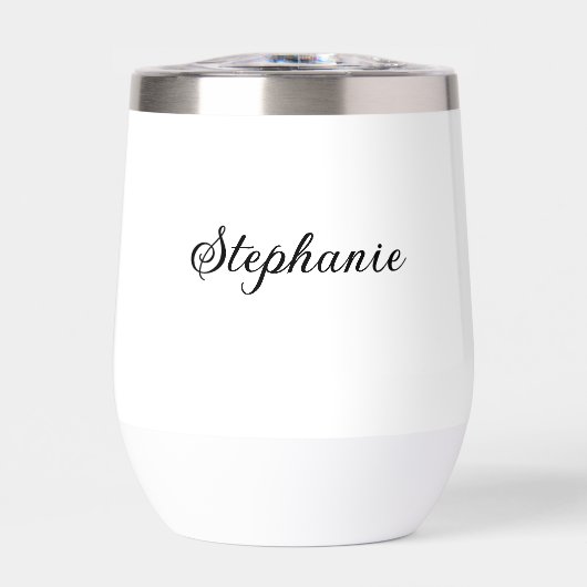 Schwarz-weißer Name Moderne elegante Monogram Boho (Vorderseite)