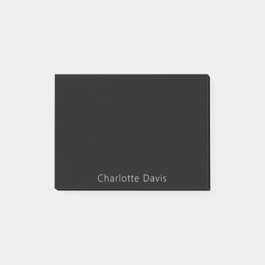 Schwarz-weißer Name Post-it Klebezettel (Vorderseite)