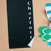 Schwarz-weißer Name Strandtuch