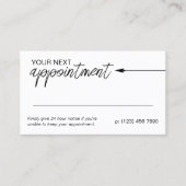 Schwarz-weißer Neat Arrow Minimaler nächster Termi Terminkarte (Vorderseite)