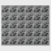 Schwarz-weißer Ninja Geschenkpapier (Flach)