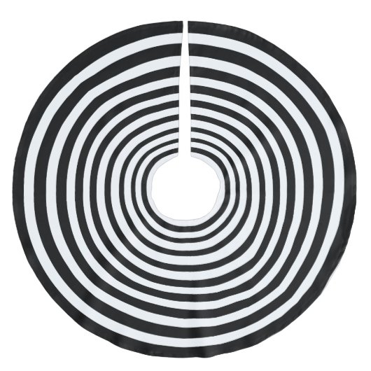 Schwarz-weißer optische Täuschungskreis Polyester Weihnachtsbaumdecke (Vorderseite)