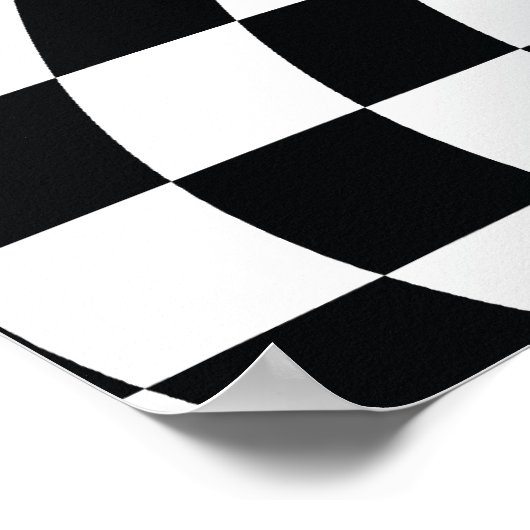 Schwarz-weißer optisches Illustrationsdruck abstra Poster (Ecke)