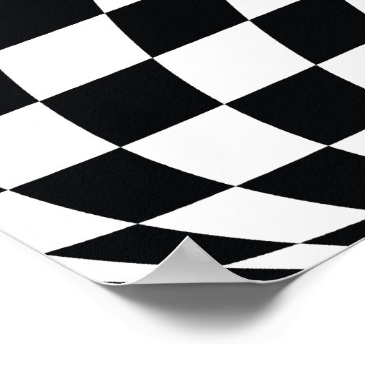 Schwarz-weißer optisches Illustrationsdruck abstra Poster (Ecke)