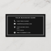 Schwarz-weißer Optometriker Ophthalmologe Visitenkarte (Rückseite)