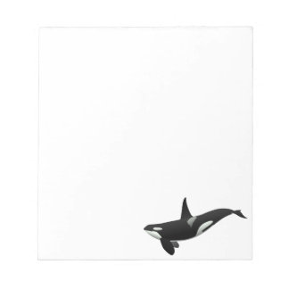 Schwarz-weißer Orca-Schlachterwal Notizblock