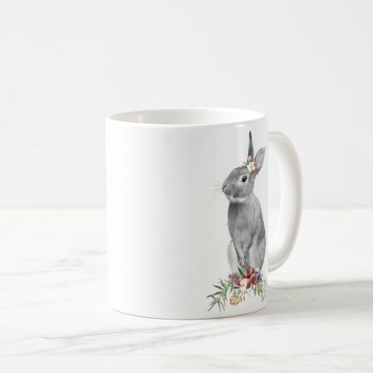 Schwarz-weißer Osterhase Kaffeetasse (VorderseiteRechts)